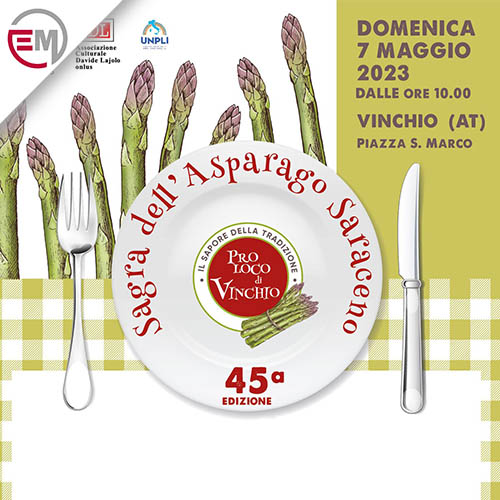 Sagra dell'asparago Saraceno- 7 Maggio 2023 - Vinchio (AT)