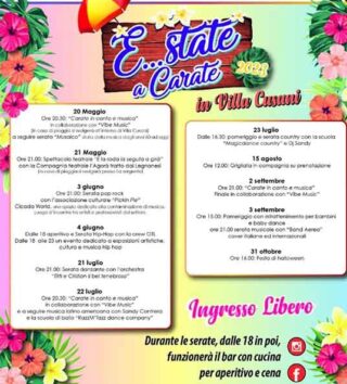 Programma Eventi Estivi Carate Brianza -- E...state a Carate 2023 in Villa Cusani