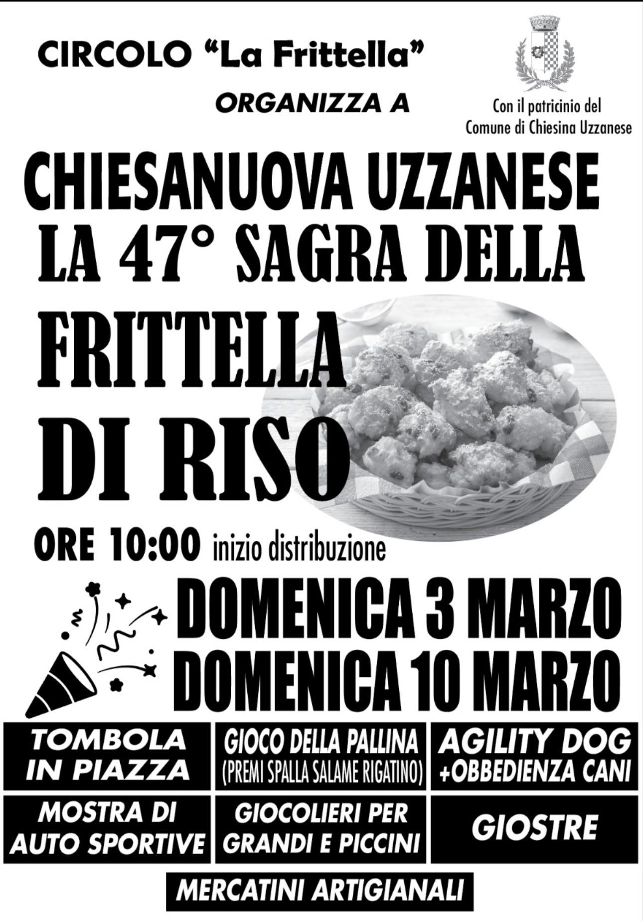 Sagra della Frittella di Riso - 3 e 10 Marzo 2024 - Chiesanuova Uzzanese